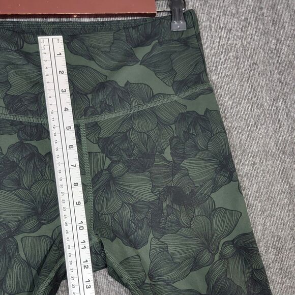 Balance Collection Leggings Womens Large Green Black Floral Watercolor BLL1126T - Picture 4 of 11